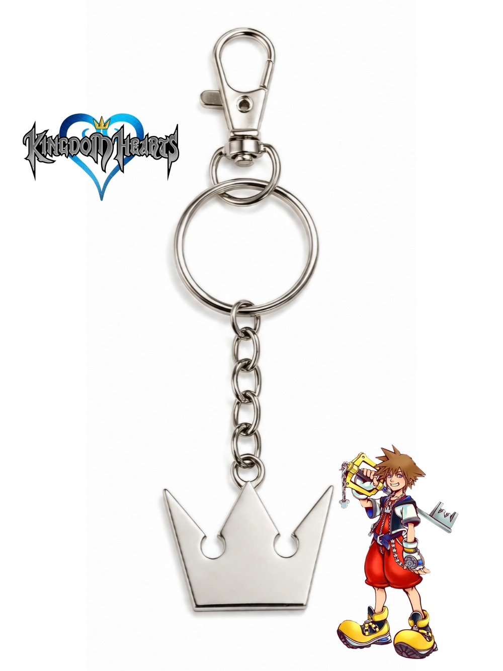 Kingdom Hearts Silver Tone Crown Keychain Disney